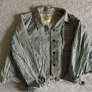 Madewell Shrunken Workwear Jacket in Poppy Stripe